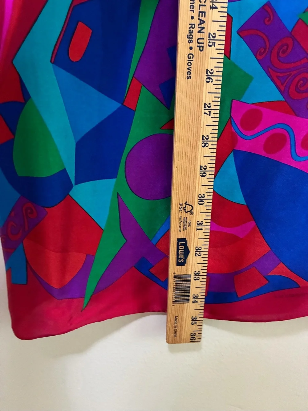 Liz Claiborne Red and Purple Abstract Silk Scarf